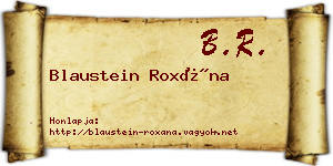 Blaustein Roxána névjegykártya
