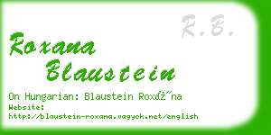 roxana blaustein business card